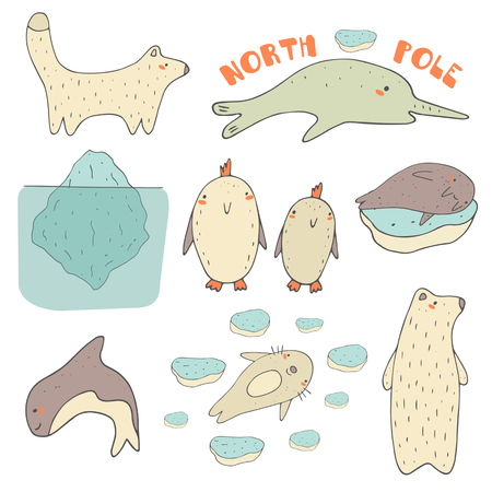 かわいい手描き落書き 北極 南極 北極の動物 シロクマ ペンギン シャチ イッカク シール セイウチ 北極きつね 氷山 氷片などを含むオブジェクトのコレクションです 北極の野生動物のアイコン のイラスト素材 ベクタ Image かわいい手描き落書き 北極 南極 北極の動物 シロクマ ペンギン シャチ イッカク シール セイウチ 北極きつね 氷山 氷片などを含むオブジェクトのコレクションです 北極の野生動物のアイコン のイラスト素材 ベクタ Image