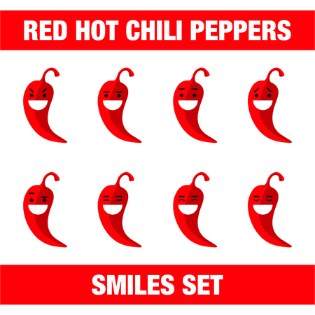 ベクトル イラスト白背景に面白い赤唐辛子フラット文字笑顔セットを かわいいフラットな赤唐辛子笑顔文字セット のイラスト素材 ベクタ Image ベクトル イラスト白背景に面白い赤唐辛子フラット文字笑顔セットを かわいいフラットな赤唐辛子笑顔文字セット のイラスト素材 ベクタ Image