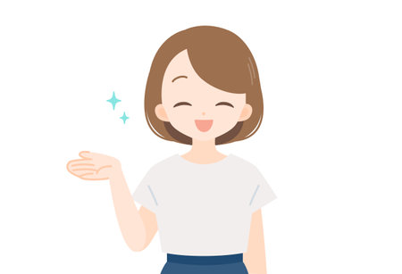 Illustration of a simple and cute woman vector data that is easy to edit
