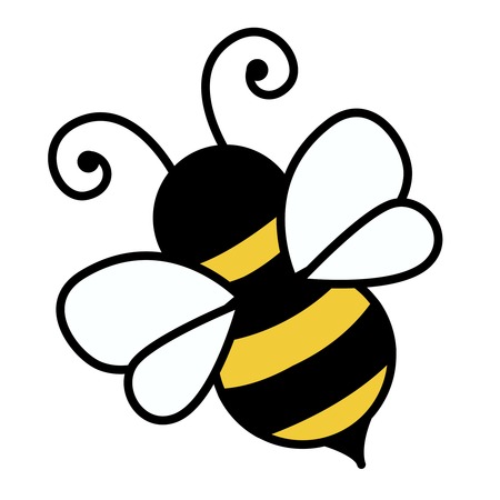 bee: Симпатичные маленькая пчелка, изолированных на белом фоне иллюстрации