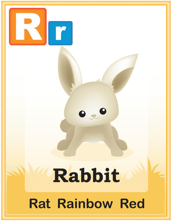 かわいい動物と資本類似単語イラストと簡単な手紙と動物のアルファベット 就学前の子供のために特別の書籍を学習します のイラスト素材 ベクタ Image