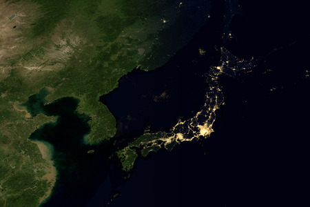 city lights on world map japan stock photo 71684372
