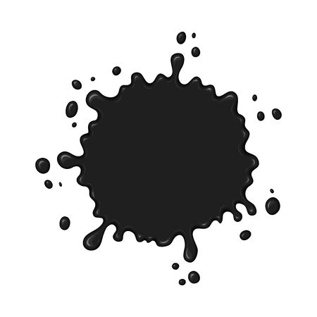 ベクトル インクや油の Blob 飛び散った汚れ塗料 スプラッシュ ドロップ黒い液体の バナーのデザイン要素です 抽象的なベクトル イラストを使用したスプラッタし の分離の白い背景のしみ のイラスト素材 ベクタ Image