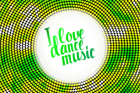 色付きの文字ダンス ミュージックが大好きです 手を描く ベクトル イラスト 素晴らしい T シャツにプリントします グラフィック デザインに使用できます のイラスト素材 ベクタ Image