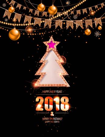 Merry Christmas And Happy New Year Fancy Gold Xmas Tree In Hipster Low Poly Triangle Style Merry Christmas And Happy New Year Fancy Gold Xmas Tree In Hipster Low Poly Triangle Style