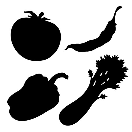 Vegetable Silhouette Stock Vector Illustration and Royalty Free Vegetable  Silhouette Clipart