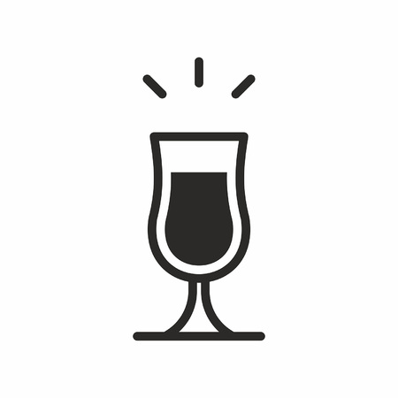 アルコールのシルエット イラストを黒 グランデ ガラスが白 カクテル アイコンを分離したポコ のイラスト素材 ベクタ Image