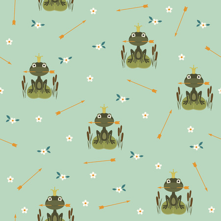 シームレスな壁紙緑カエルと青い湖のイラスト素材 ベクタ Image シームレスな壁紙緑カエルと青い湖のイラスト素材 ベクタ Image