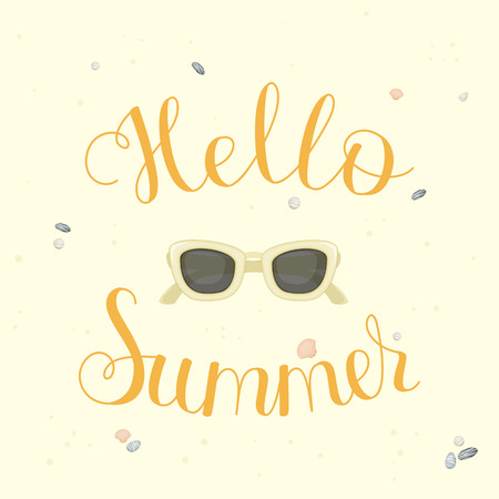 Lunettes de soleil et place pour le texte, le lettrage à la main Temps de Voyage, bon pour carte postale, affiche et imprimer Lunettes de soleil et place pour le texte, le lettrage à la main Temps de Voyage, bon pour carte postale, affiche et imprimer