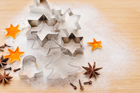 metal christmas cookie cutters in freshly sifted flour on wooden chopping board stock photo 49527196 - Metal Christmas Cookie Cutters metal christmas cookie cutters in freshly sifted flour on wooden chopping board stock photo 49527196 - Metal Christmas Cookie Cutters