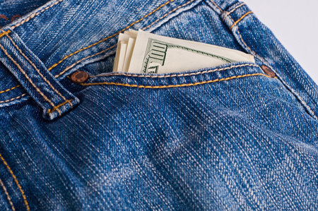 dolar: Many Dollars in the pocket of jeans