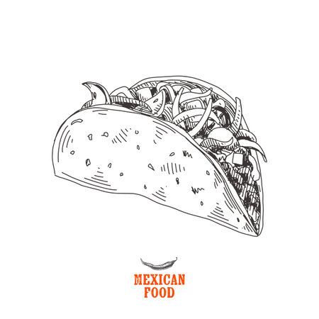 メキシコ料理のタコスやブリトーのイラスト のイラスト素材 ベクタ Image メキシコ料理のタコスやブリトーのイラスト のイラスト素材 ベクタ Image