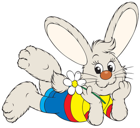 Bunny with a chamomile