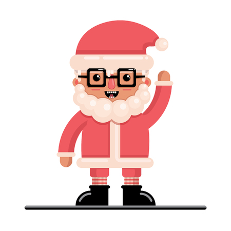 Santa Claus in the style of a flat for the New Year. Vector character.