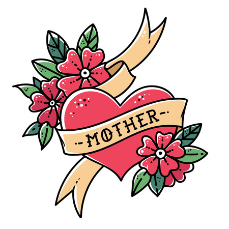 Glamour vintage mother tattoo