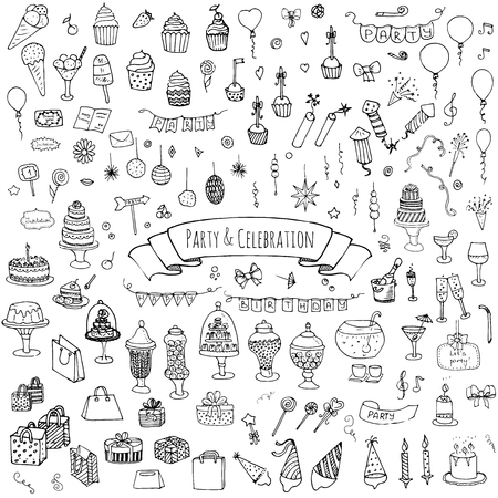 手描き落書きパーティーとお祝いアイコン セット ベクトル イラスト スケッチ パーティー コンセプト幸せな誕生日パーティー要素カーニバルお祭りアイコン プレゼント 帽子 ケーキ 弓 ドリンク 花火 お菓子 フラグ のイラスト素材 ベクタ Image 手描き落書きパーティーとお祝いアイコン セット ベクトル イラスト スケッチ パーティー コンセプト幸せな誕生日パーティー要素カーニバルお祭りアイコン プレゼント 帽子 ケーキ 弓 ドリンク 花火 お菓子 フラグ のイラスト素材 ベクタ Image