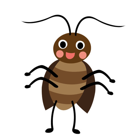 かわいいゴキブリが白い背景で隔離のベクトル イラストのイラスト素材 ベクタ Image