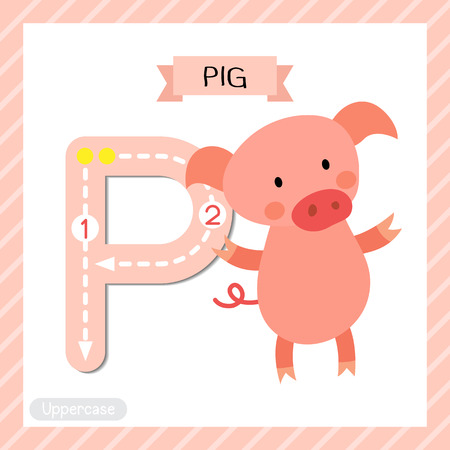 letter p uppercase cute children colorful zoo and animals abc abc mouse letter p
