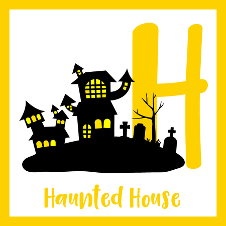 英語の単語を読むハッピーハロウィンのイラスト素材 ベクタ Image