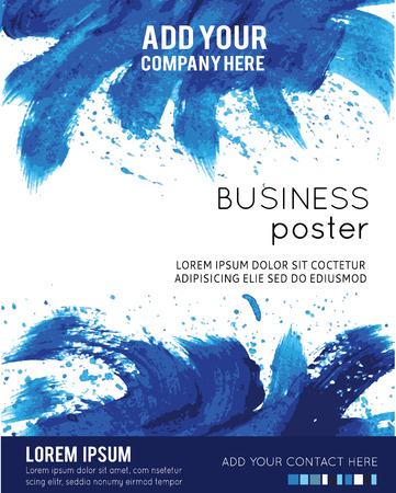 Vector Poster Template With Watercolor Paint Splash Abstract Aquarelle Background For Business Flyers Posters Vector Poster Template With Watercolor Paint Splash Abstract Aquarelle Background For Business Flyers Posters