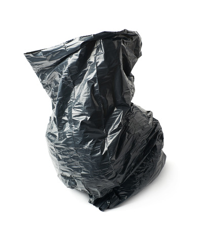 Plástico Aislado Cerrado Atado Nudo Bolsa Basura Un Y En Negro De vvRwrx8n1