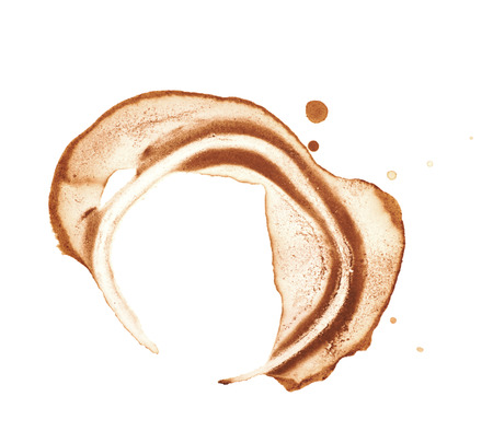 白い背景の上に分離された丸い乾燥したコーヒーの汚れ の写真素材 画像素材 Image