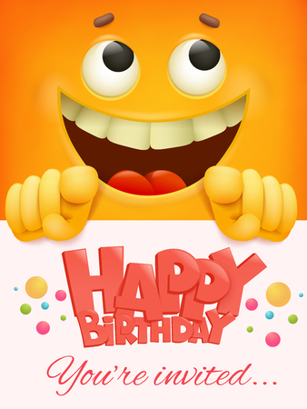 Modele De Carte De Joyeux Anniversaire Avec Fond Emoticone Jaune Smiley Visage Clip Art Libres De Droits Vecteurs Et Illustration Image Modele De Carte De Joyeux Anniversaire Avec Fond Emoticone Jaune Smiley Visage Clip Art Libres De Droits Vecteurs Et Illustration Image