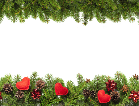 christmas tree branches on white background as a border or template for christmas card stock photo - Christmas Tree Branches christmas tree branches on white background as a border or template for christmas card stock photo - Christmas Tree Branches