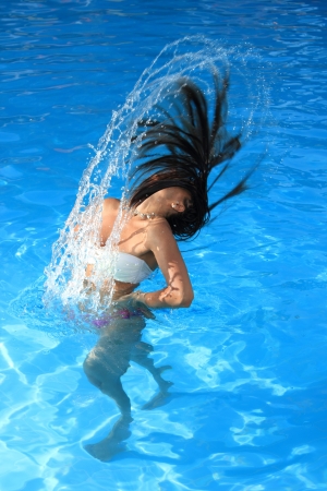 Pool Water Splash a beautiful woman relaxing in the pool with water splash stock Pool Water Splash a beautiful woman relaxing in the pool with water splash stock