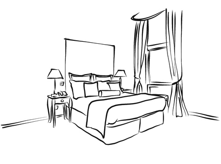 ホテルの部屋インテリア手描きスケッチの概要 のイラスト素材 ベクタ Image ホテルの部屋インテリア手描きスケッチの概要 のイラスト素材 ベクタ Image