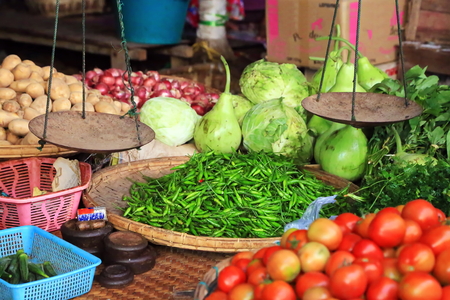 Mani sithu market in bagan, myanmar, burma