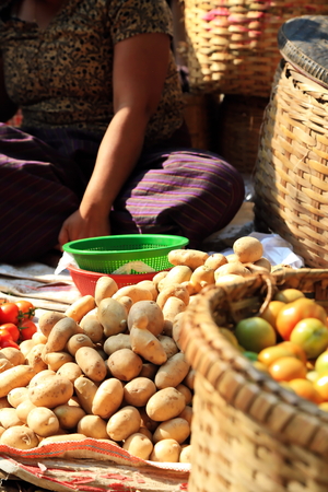 Mani sithu market in bagan, myanmar, burma