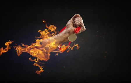 Concept of success hard work and victory