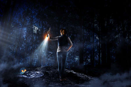 Spooky halloween image . mixed media