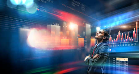 Business graph and trade monitor Фото со стока Business graph and trade monitor Фото со стока