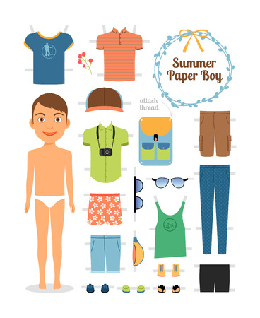 Paper Doll Boy In Summer Clothes And Shoes Paper Doll Boy In Summer Clothes And Shoes