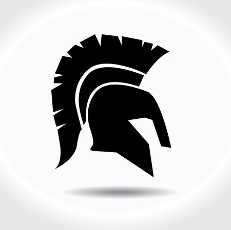 白で隔離され 古代のギリシャ語ヘルメット アイコンのイラスト素材 ベクタ Image