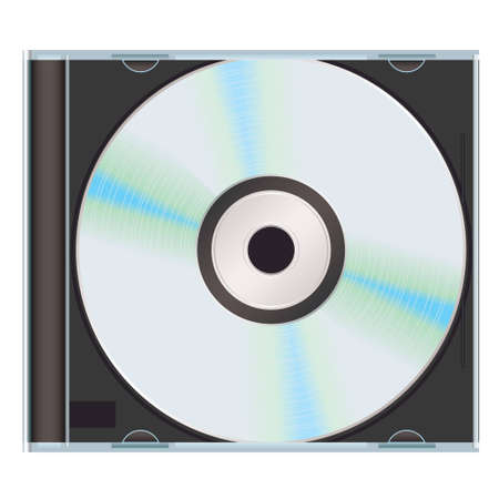 Computer Or Music Cd With Black Cd Case And Blank Label Stock Photo