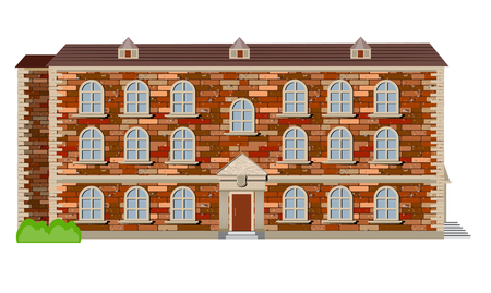 Old english country house of red brick in victorian style