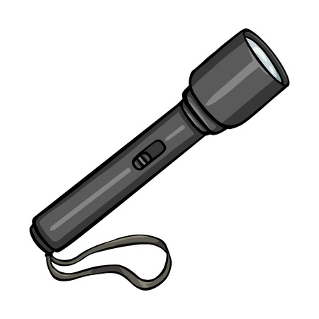 black flashlight with strap clip art preview