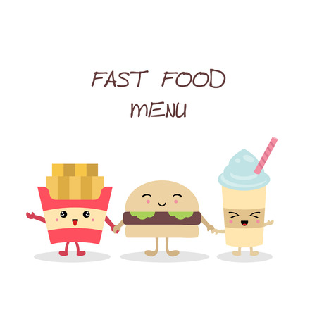 かわいいファーストフードの食事のベクトルを設定します かわいい漫画のキャラクター デザイン カード フライド ポテト ハンバーガーと飲み物 のイラスト素材 ベクタ Image かわいいファーストフードの食事のベクトルを設定します かわいい漫画のキャラクター デザイン カード フライド ポテト ハンバーガーと飲み物 のイラスト素材 ベクタ Image