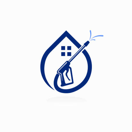Power wash logo with home concept