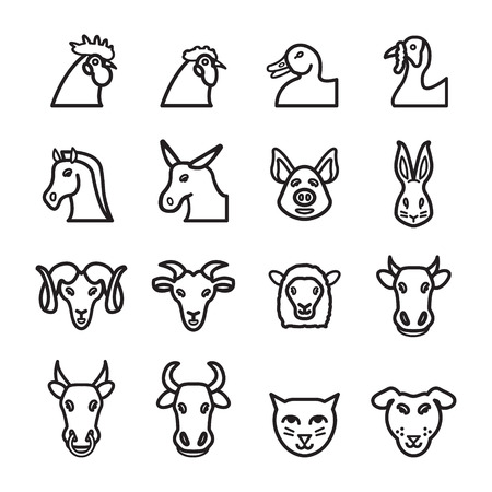 ファーム動物シルエット 25 シンプルなアイコン セットのイラスト素材 ベクタ Image ファーム動物シルエット 25 シンプルなアイコン セットのイラスト素材 ベクタ Image