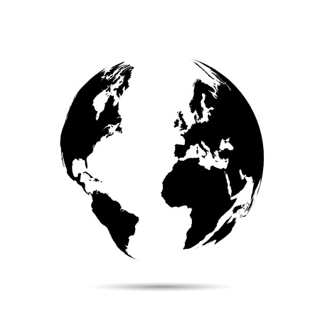 world map black white