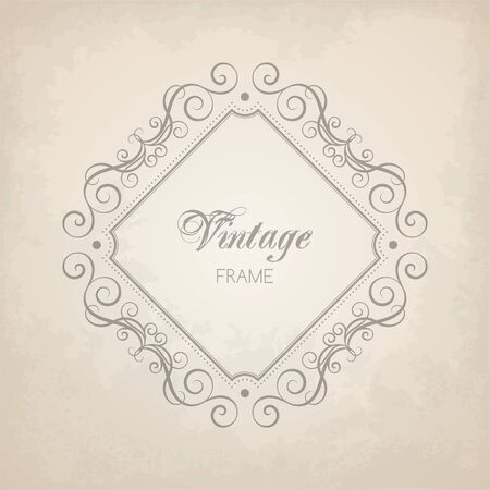 エレガントで豪華なヴィンテージ書道フレーム グリーティング カード 招待状 卒業証書のテンプレートです レトロなスタイルのベクトル図のイラスト素材 ベクタ Image 52815095