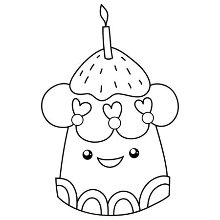 A Kawaii Cupcake Image For Relaxing Activity.A Coloring Book,page.. Royalty Free Cliparts, Vectors, And Stock Illustration. Image 148720982. - A Kawaii Cupcake Image For Relaxing Activity.A Coloring Book,page.. Royalty Free Cliparts, Vectors, And Stock Illustration. Image 148720982.