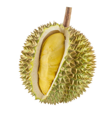 Durian: Sầu riêng trái cây bị cô lập trên nền trắng