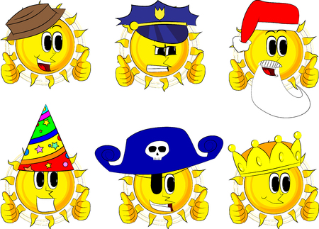 漫画太陽指口の正面 のイラスト素材 ベクタ Image