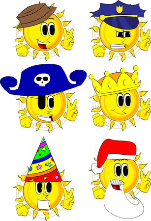 漫画かわいい幸せな笑い数 7 の白の勝利や子供の誕生日のために適したその指でピースサインを作る 7のイラスト素材 ベクタ Image