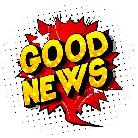 Good news - comic book style word on abstract background. Векторная Иллюстрация